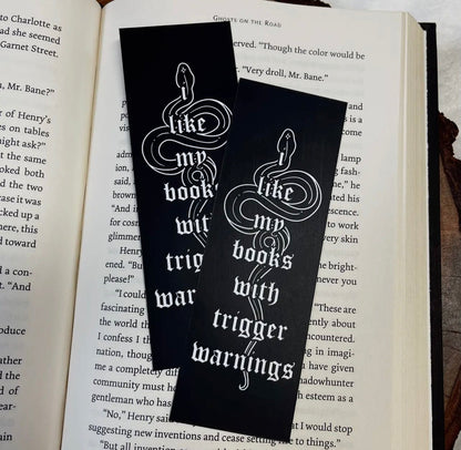 I Like My Books With Trigger Warnings Bookmark - Book Junkies Book Box & Shop